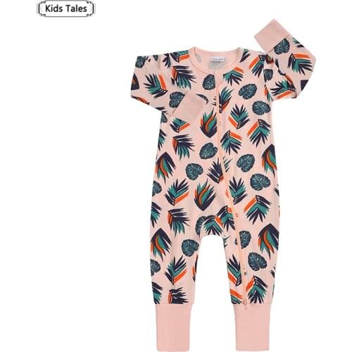 Kids Tales New Style For Newborn Baby Romper Baby Girl Boy Clothing Long Sleeve Leaf Pattern for Baby Boys Overalls Infant Fall