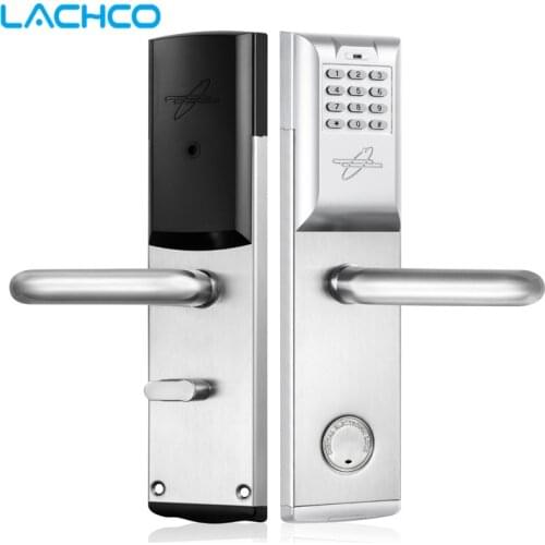 LACHCO Smart Password Door Lock Keypad RFID Card Intelligent Digital Lock Mechanical Key Keyless Smart Entry L16084BS