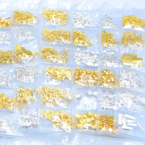 Nail Metal Rivets Charms 3D Nail Art Decoration Star Moon size / shape Nail Studs Rivets 3D Nail Art Decoration