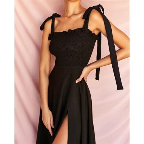 High Slit Backless Spahetii Strap Fashions Women Dress Free Shipping Lady Dresses for Party