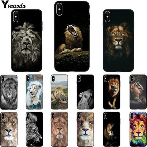 Yinuoda Animal king tiger and lion Pattern TPU Soft Phone Case for iPhone X XSMAX 6 6S 7 7plus 8 8Plus 5 5S XR 11 11pro 11promax