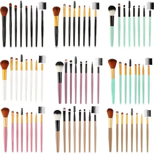 8Pcs Pro Eye Makeup Brush Set Loose Powder Foundation Lip Brush Blusher Mini Eyeliner Eyebrow Eyelash Eyeshadow Brush Kits