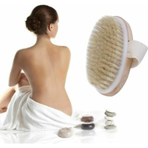 Natural Bath Bristle Body Brush Exfoliating Sponge Scrub Skin Cleaning Brushes