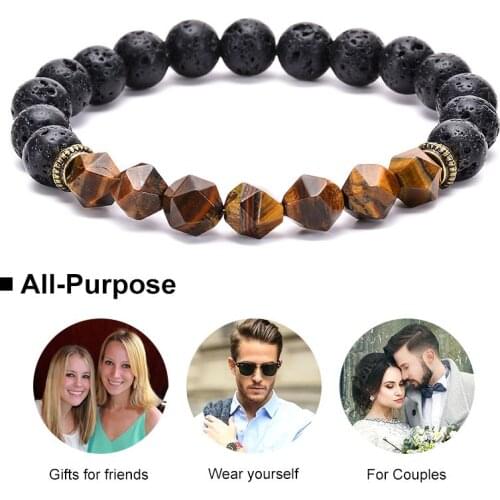 2021 New Natural Obsidian Hematite Tiger Eye Beads Bracelets Men Health Protection Women Soul Yoga Jewelry Pulsera Hombre