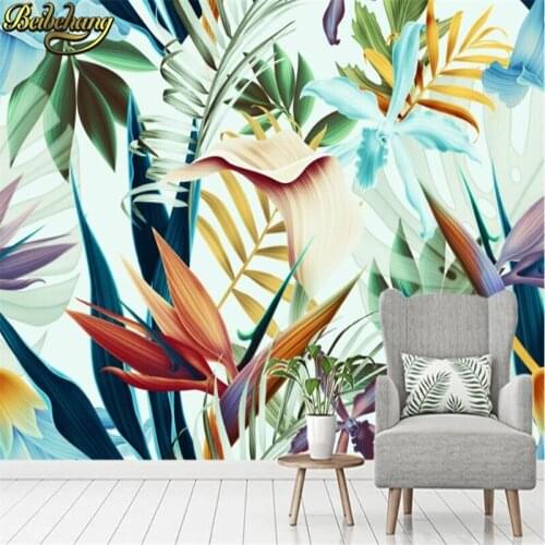 Beibehang custom Tropical rainforest coconut tree leaves Wallpapers for living room Casual Bar wall paper Indoor decorations
