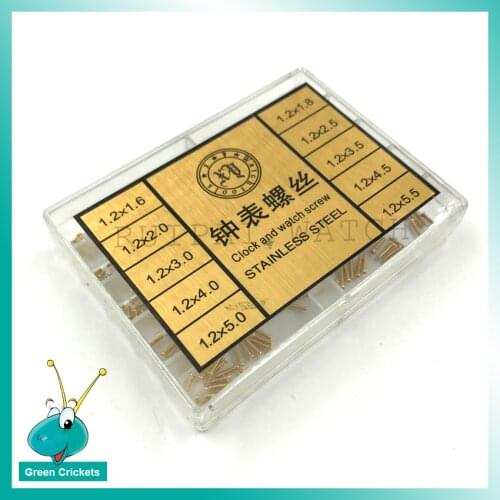 Wholesale 10 Size 1.2mm Diameter Golden Watch Clock Screws Parts, Precise Watch Screws set For Watchmakers