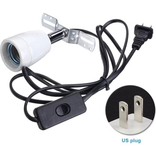 E27 400W Safe Heating Bulb Base Lamp Holder Socket Pet Supplies With Switch Clip Ceramic Reptile Cage Durable Heat Resistant