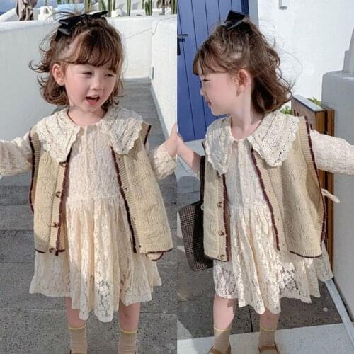 Girl Dress Kids Baby Clothes 2021 Lotus Leaf Collar Spring Summer Toddler Formal Party Outfits Uniform Dresses Cotton Children C