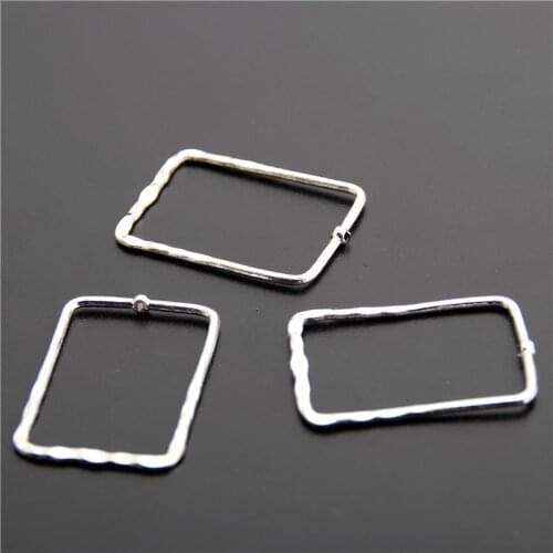 30pcs Metal Tibetan Silver Color Charms Rectangle Hollow Pendants Fit Diy Necklace Jewelry Making A2636