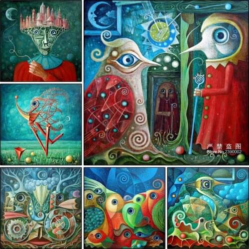 Full Square Poland Art Diy Diamond Embroidery Fairy Tale Picture Rhinestone Posters Diamond Mosaic 5D Diamond Painting Kit