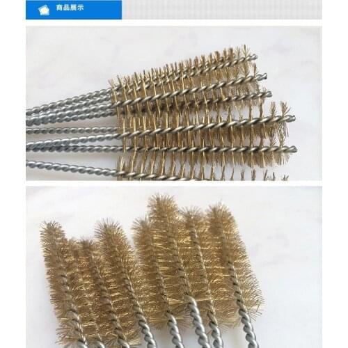 Fixmee 10 pcs 8/10/15/20/25mm Brass and stainless steel Rotary wire brush for pipes/tubes/radiators