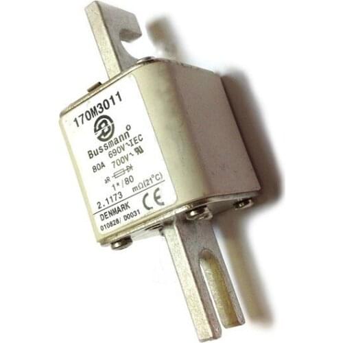Fuses: 170M3008 170M3058 40A 690V / 170M3009 170M3059 50A 690V / 170M3010 170M3060 63A 690V aR