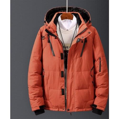 DROPSHIPPING Down Jacket Male Winter Parkas Men White Duck Down Jacket Hooded Outdoor Thick Warm Padded Snow Coat Size M-4XL