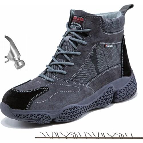 Steel Toe Cap Work Safety Boots Men Boots Indestructible Work Shoes Men Anti-smash and Anti-puncture Breathable Safety Shoes