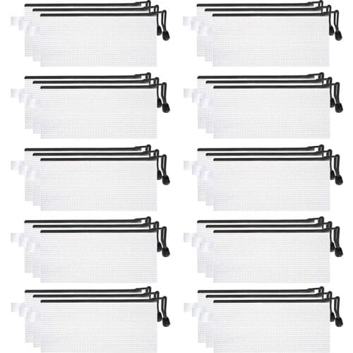 Zipper Mesh Pouch,Waterproof File Storage Bags, Multipurpose for Organizing Office Supplies Cosmetics Travel Bag