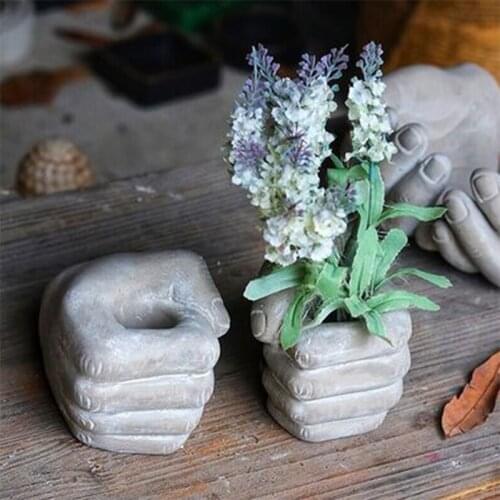 Hand Modeling Flowerpot Molds DIY Concrete Plant Garden Pot Silicone Molds
