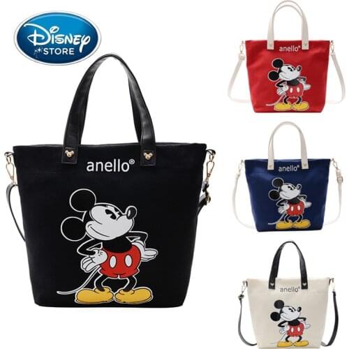 Disney Joint List Shoulder Bag Mickey Mouse Women Canvas Crossbody Shopping Bags Large Capacity Lady Travel Storage Handbags