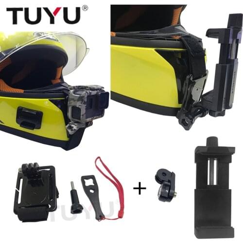 TUYU Mobile Phone Bracket Adjustable Helmet Curved Adhesive Side Mount for Call PHONE GoPro Hero 5 6 Sjcam Xiaomi Yi 4K EKEN H9