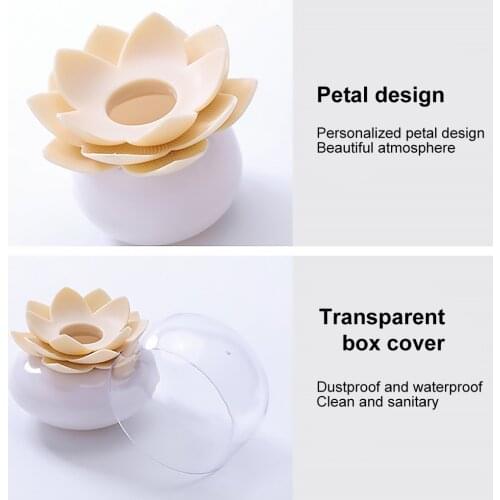 1Pcs Flower Design Cotton Swab Holder Storage Container Toothpicks Organizer Tube with Dust Cover Plastic Toothpicks Storage Box