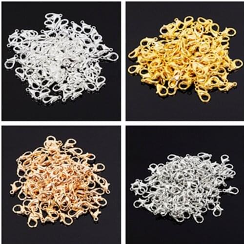 Jewelry Accessories DIY 12mm Metal Lobster Clasps Hooks Bracelet End Connectors For Jewelry Making DIY Necklace Buckle A2211
