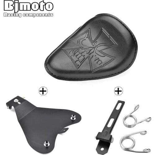 BJMOTO Motorcycle Black Solo Seat Baseplate Springs Bracket Mounting Kit For Harley Sportster XL883 Honda Yamaha Kawasaki Suzuki