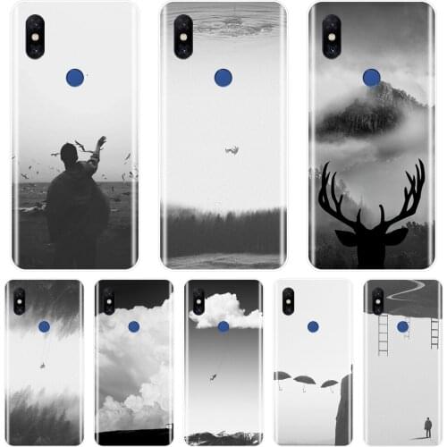 Black White Art Retro Deer Painting Soft Phone Case For Xiaomi Mi Max 1 2 3 Silicone Back Cover For Xiaomi Mi Note Mix 1 2 2S 3