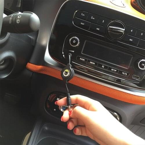 For Smart Logo 3.5mm Male to Male Jack Audio Cable Telescopic Car Aux Cable Plated Auxiliary Cable Retractable Wire