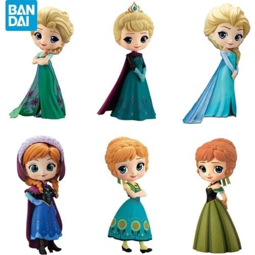 Hot Q Posket Queen Elsa & Anna Figure Toys Dolls Aurore PVC Anime Dolls Figures Collectible Model Kids Toys