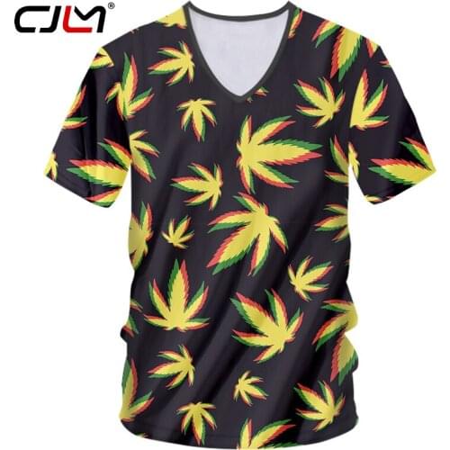 CJLM New Fashion Clothing Men Funny Cool 3D Print Colorful leaves T-shirts Harajuku Tops Tees Plus Size Casual Tshirt Unisex