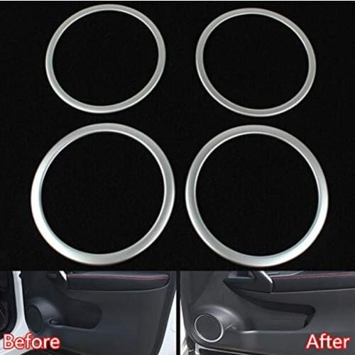 For Nissan Qashqai J11 2014 - 2018 Chrome Car Speaker Ring Shape Sticker Interior Frame Speaker Cover Auto Parts