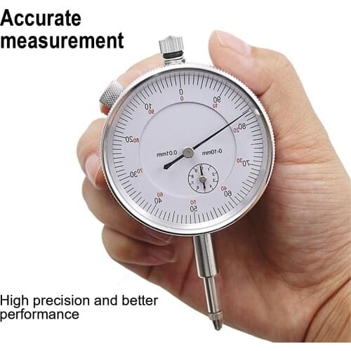 Mechanical Dial Indicator 0.01Mm Mechanical Precision Dial Gauge Instrument Silver 0-10Mm Instrument Accuracy Dial Indicator