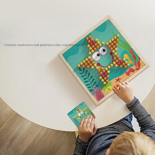 K5DD Mushroom 3D Peg Board Games, Jigsaw DIY Puzzle Toys for Childrens Early Education, Farm/ Ocean/ Garden/ Forest