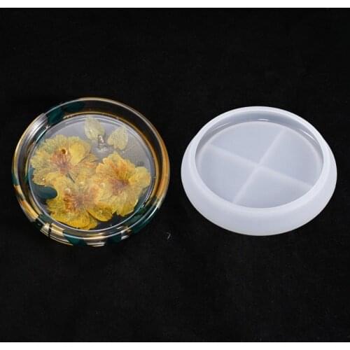 Round Coaster Trays Cup Mats Silicone Mold Clear Resin Epoxy Casting Mould Home Craft Jewelry Ornaments DIY Making Molds