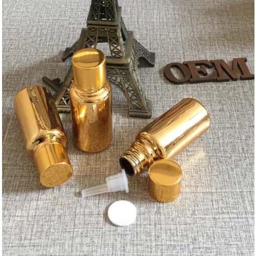 Hot sale 20ml golden high quality essential oil bottle glass bottle wholesale 20ml capsule 10pcs/lot
