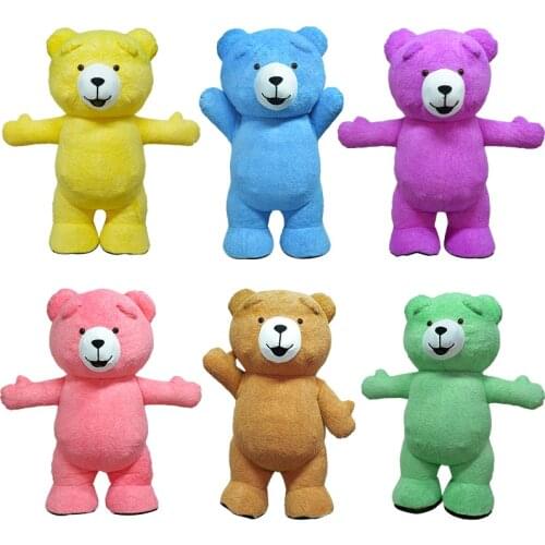 Inflatable Bear Plush Mascot Costume Suit Cosplay Party Game Furry Dress Outfits Carnival Halloween Xmas Easter Adult Costume