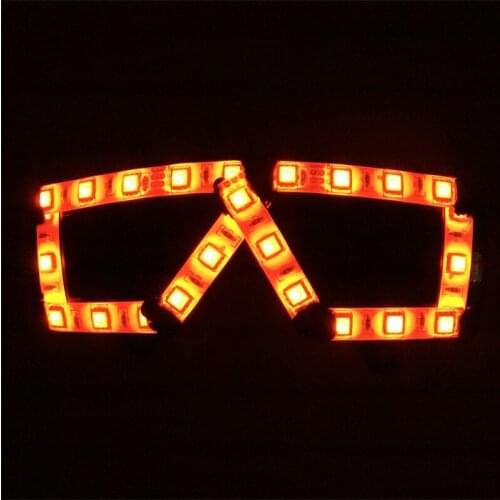 2015 Newest Led Full Color Luminous Flashing Glowing Glasses Rave Can Change 7 Colors For Halloween DJ Club Party Free Shipping