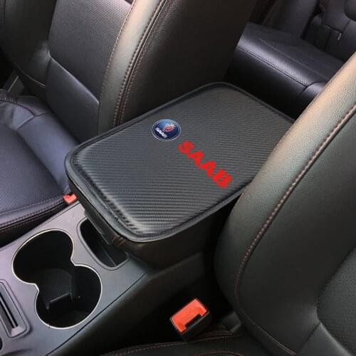 New Arrival 1PCS Durable Carbon fiber Car Center Box Armrest Console Soft Pad Cushion Cover for SAAB Car styling