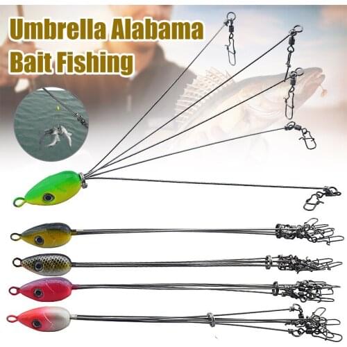 Newly Umbrella Fishing Lure Rig with 5 Arms Bass Fishing Lure Bait with Swivel Snap Connector