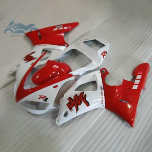 Upgrade your motorcycle fairings Kit Fit for YAMAHA YZF 1998 1999 R1 YZFR1 98 99 ABS plastic sports fairing kits red white parts