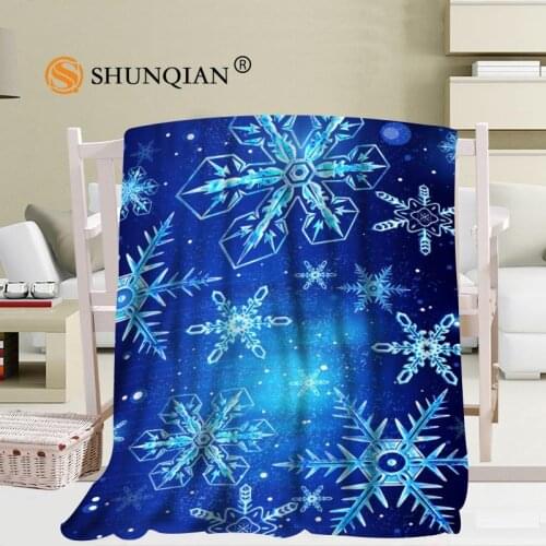 Custom Snowflakes Blanket Office Sofa Blanket Portable Soft Blanket Bed Plane Travel Adult Home Blanket