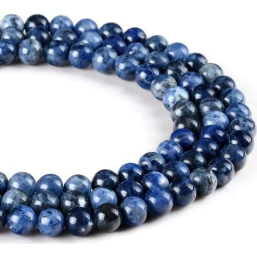 Wholesale High Quality Blue Sodalite Natural Stone Beads 15" 4/6/8/10mm
