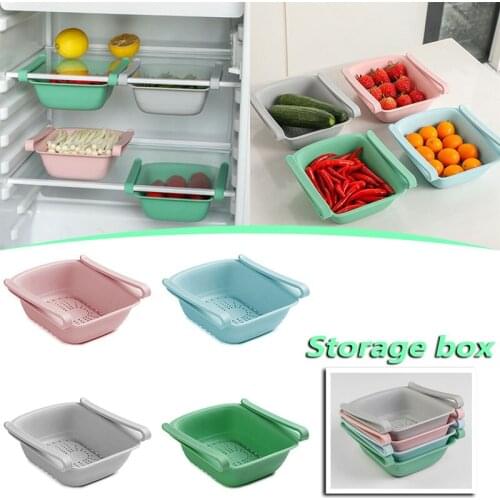 Fridge Storage Organizer Layer Storage Rack Refrigerator Partition Sliding Drawer Food Holder