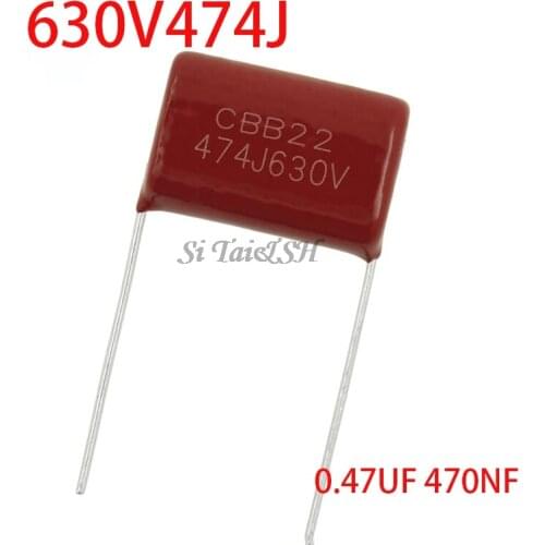 10PCS 630V474J 0.47UF 470NF Pitch 20MM 630V 474J 470J630V CBB Polypropylene Film Capacitor