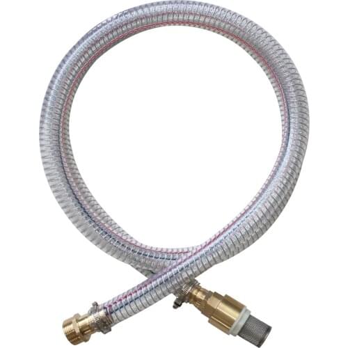 PVC transparent steel wire hose high temperature resistant antifreeze plastic water pipe with valve 2 meters