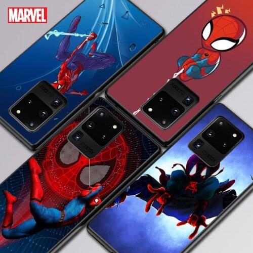 Marvel Spider Man For Samsung A01 11 21 21S 31 41 51 71 81 91 52 72 32 01 02 22 S10 20 5G Ultra Plus Black Soft phone Case