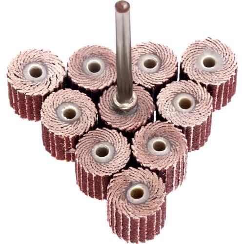 10Pcs Dremel Accessories 240-Grit 10 x 10x 3mm Sanding Flap Disc Grinding Flap Wheels Brush Sand +Mandrel for Dremel Rotary Tool