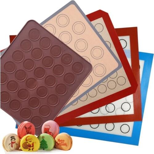 Macaron Silicone Baking Mold Pad Pizza Cookie Kneading Dough Rolling Mat Dessert Oven Liner Sheet For Cakes Pastry Tools