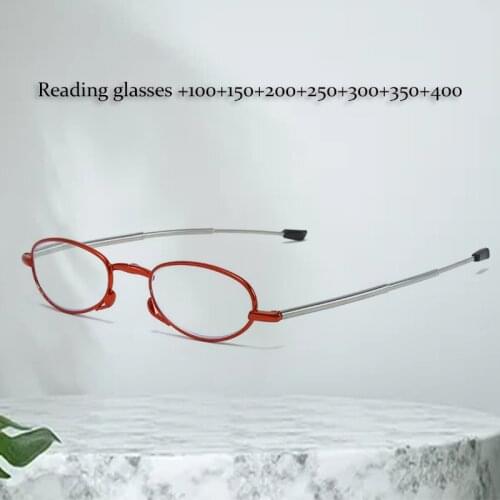 Foldable Reading Glasses with Case Blocking Blue Light Presbyopia Eyeglasses Ultra Thin Anti UV400 Eyewear +100 To +400