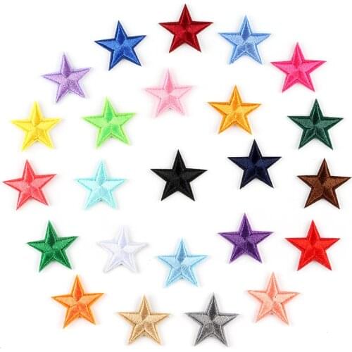 10PCs Star Patch for Clothing Iron on Embroidered Sew Applique Cute Patch Fabric Badge Garment DIY Apparel Accessories