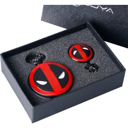 Vintage Pocket Watch Quartz American Comic Badass Deadpool Theme Fob Watches Women Necklace Chain Clock Pendant Christmas Gifts